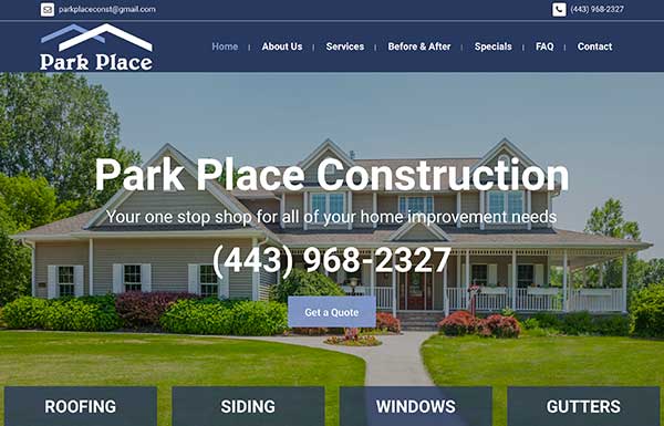 Park Place Construction Website